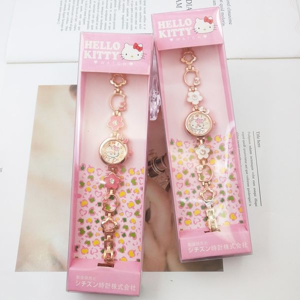 

new gift children girl student cartoon metal inlaid diamond bracelet watch k907