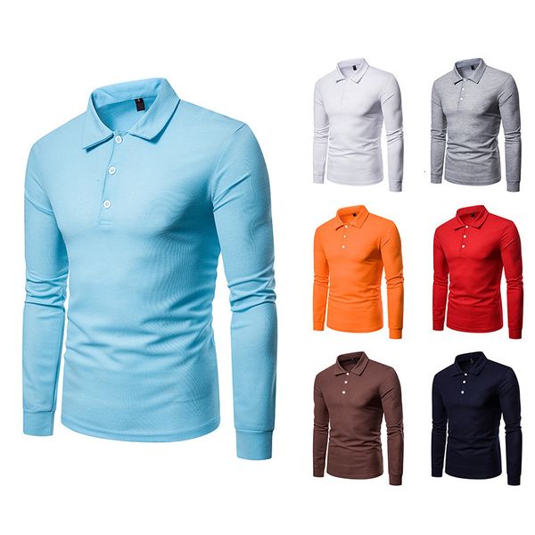 

men's polo long color turn down collar sweater shirt thin, White;black