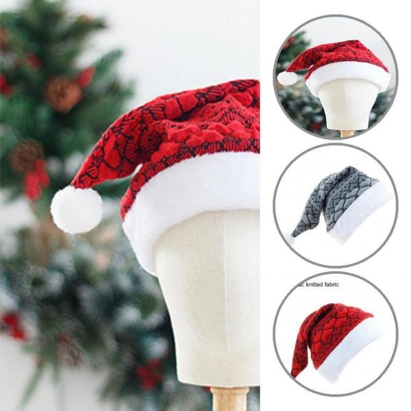 

wide brim hats thickened christmas heart pattern plush hat for celebration, Blue;gray
