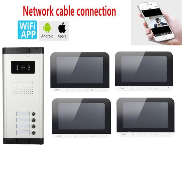 

inch network cable connection wifi smart ip video doorbell intercom system with 1x720p wired door phone camera phones