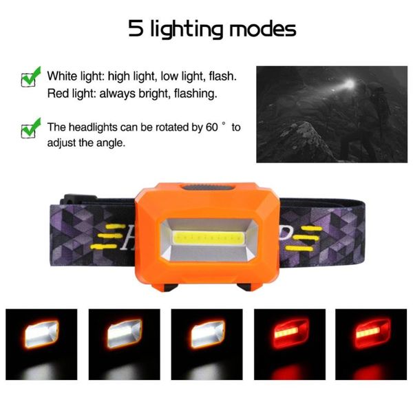 

head lamps mini 1000 lumens cob led 5 mode waterproof headlight headlamp lamp light torch