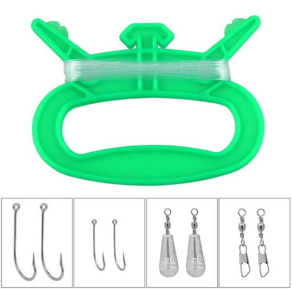 

winding line board with 30m fishing barrel rolling swivels sinkers hooks winder bobbins spools accessary accessories