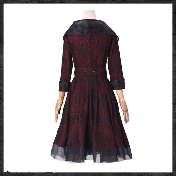 

women's trench coats spring original design women vintage elegant slim skirt hepburn lace organza ramie patchwork long windbreaker, Tan;black