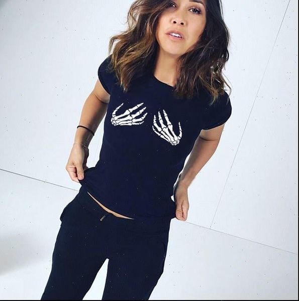 

summer fashion skull hands 3d womens t shirt pinting funny graphic tees harajuku, White