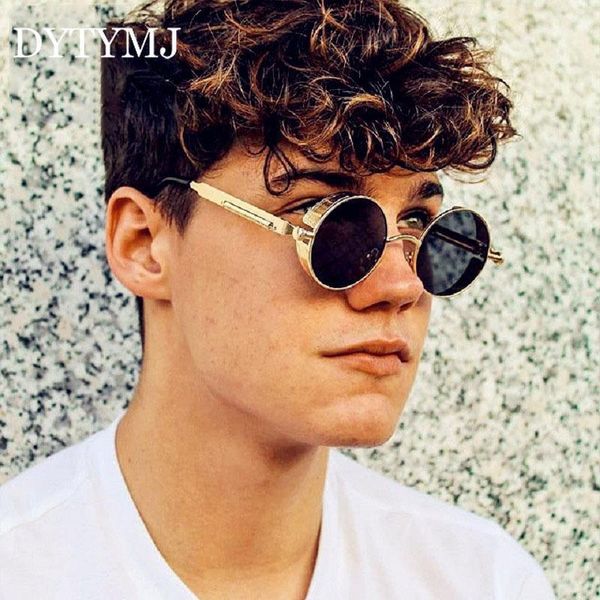 

sunglasses dytymj gothic steampunk men vintage round metal punk glasses luxury designer sun men/women gafas de sol mujer, White;black