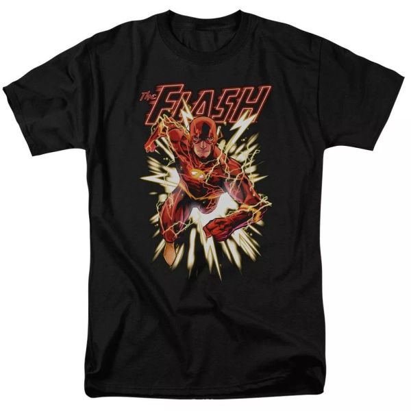 

Justice League of America Flash Glow "Black" T-Shirt DC Comics Sizes S-3X NEW, White;black