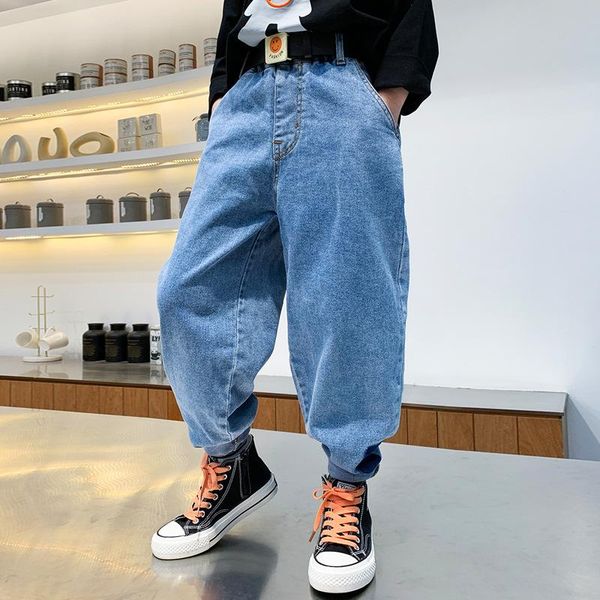 

gentry jean spring autumn boy trousers pants capris kids children clothing denim school outdoor straightÂ kids clothesÂ sportÂ high jeans, Blue