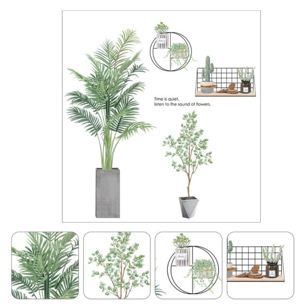 

wall stickers tropical green plants decal removable sticker room background