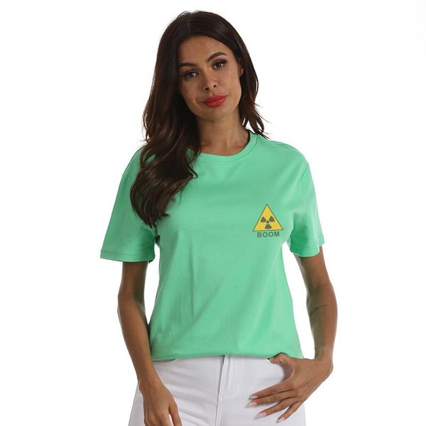 

women's t-shirt nuclear boom creative life personality print t shirt women harajuku kawaii cotton tee casual korean friends couples cl, White
