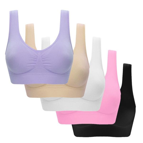 

yoga outfit 5pcs women breathable padded anti-sweat bra plus size athletic gym running seamless fitness vest sport sleep #t4g