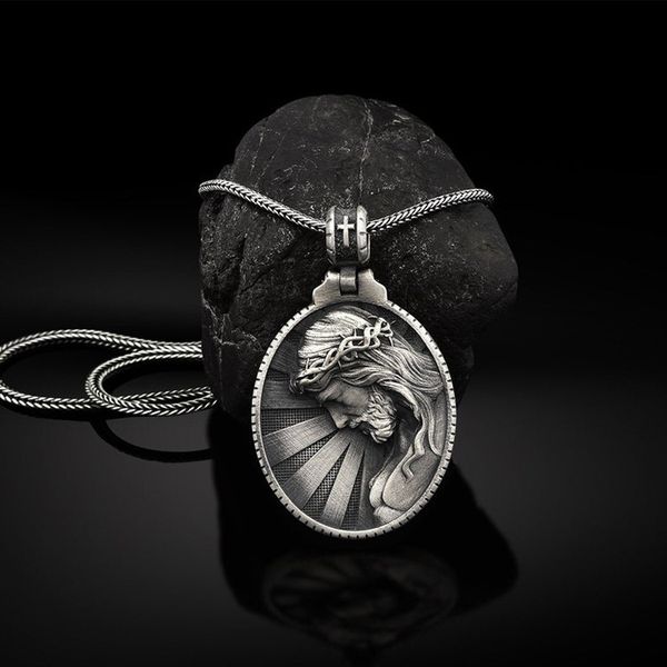 

christian designer necklace men's religious jesus christ crucifixion like a light pendant 2021 womens mens luxury, Silver