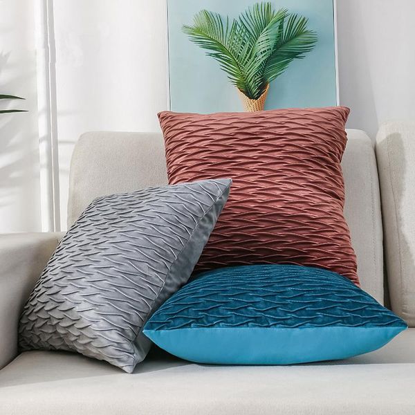 

cushion/decorative pillow solid color dutch velvet square cushion cover pillows throw luxury pillowcase soft home decor living room sofa sea