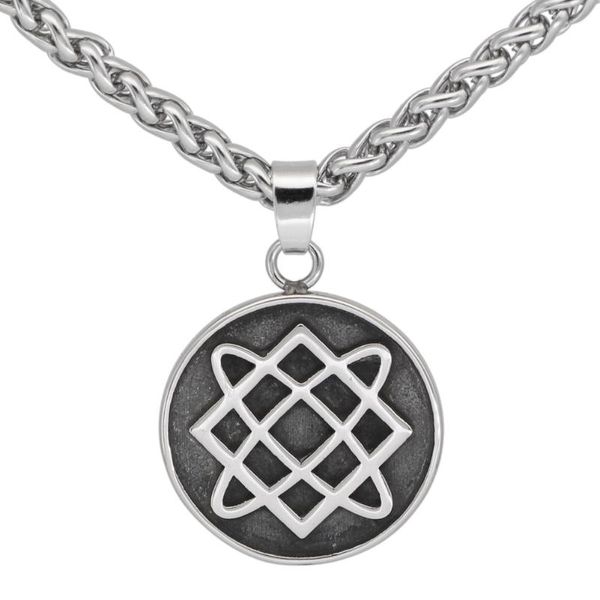 

pendant necklaces stainless steel slavs amulet with valknut gift bag, Silver