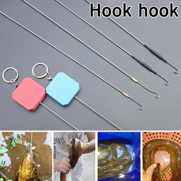 

2pcs stainless steel fishing eel hooks with guide line barb fishhooks xd88