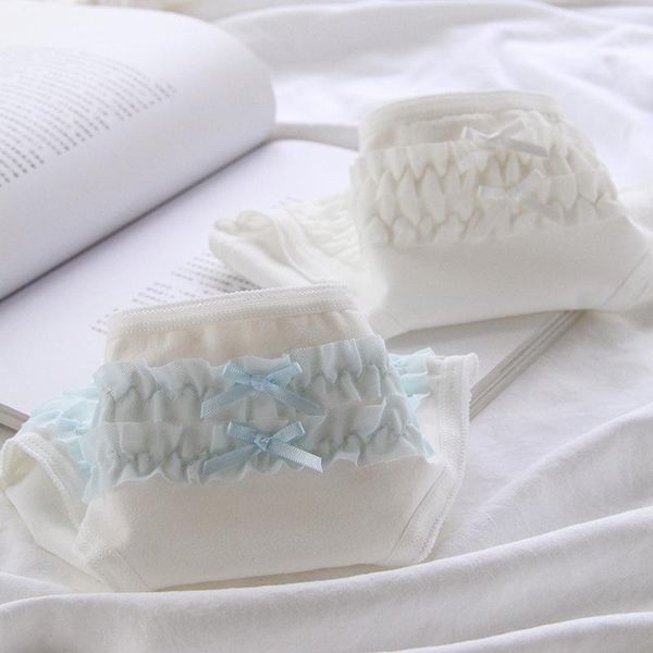 

women's panties [dingdnshow] 2021 fashion lace print girls cotton mid rise lovely bow briefs underwear women breathable, Black;pink