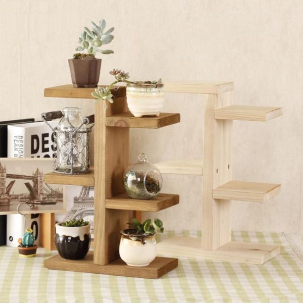 

planters & pots 5 tier wooden pot tray storage rack holder plant flower shelf wood planter display stand office home decor