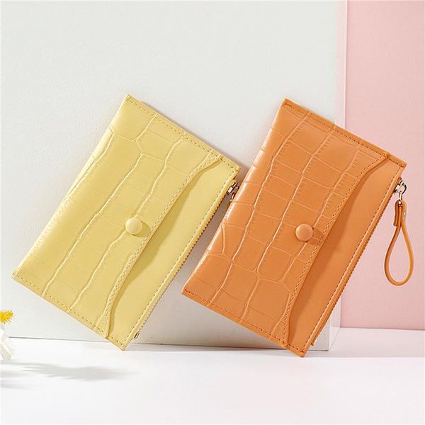 

card holders stone pattern mini women holder cute credit id zipper slim wallet case pu leather change coin purse girl, Brown;gray