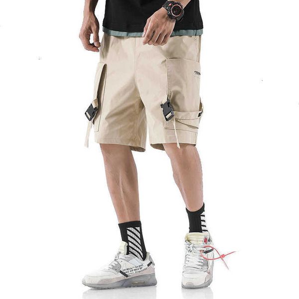 

men's shorts summer hip hop cargo mens harajuku joggers streetwear pockets army green cotton casual tatical military short 80sn pny4, White;black