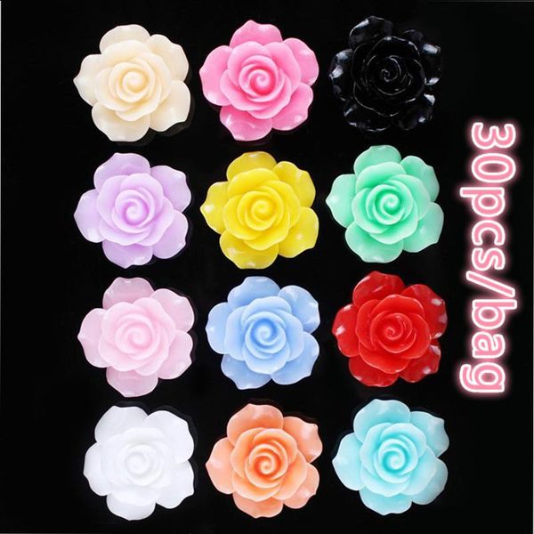 

resin flowers for art rhinestones decorations crafts flatback cabochon embellishments scrapbooking accessories 30pcs/bag craft tools