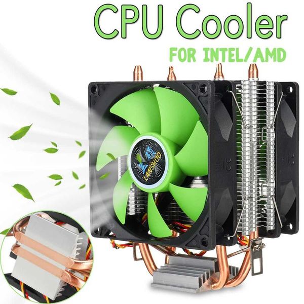 

fans & coolings 2 heatpipes rgb cpu cooler radiator cooling 3pin dual fan for intel lga 1150 1155 1156 1366 2011 x79 x99 motherboard am2/am3
