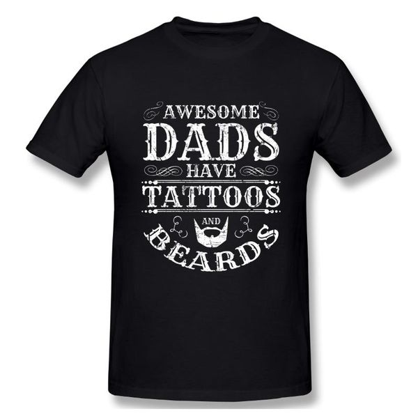 

men's t-shirts dad tattoo beard fathers day apparel tshirt man t shirt woman, White;black