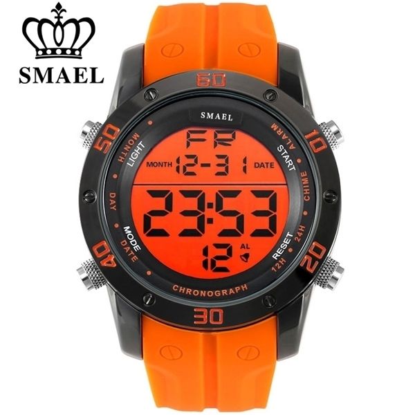 SMAEL Luxury Brand Mens Orologi sportivi Dive 50m Digital LED Orologio militare Uomo Moda Casual Elettronica Orologi da polso Orologio caldo X0524