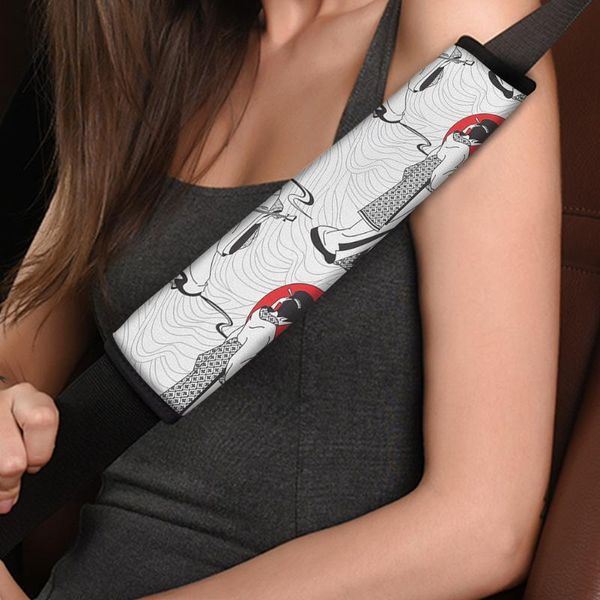 

safety belts & accessories pinup angel japanese women durable car seat belt cover 2pcs/set auto seatbelt cushions vehicle interior decor