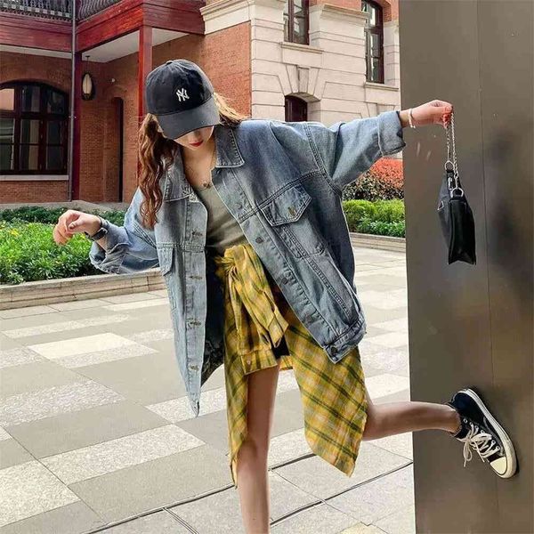 

women's jackets wide jean jacket, vintage style, with printed lyrics, korean hip hop urban gothic 7kil, Black;brown