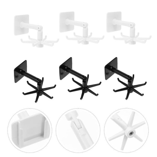 

hangers & racks 6pcs kitchen storage hooks rotatable organizers home shelf