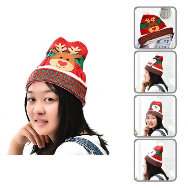 

party hats winter hat cold resistant xmas knitted kids stretchy classic santa claus pattern christmas