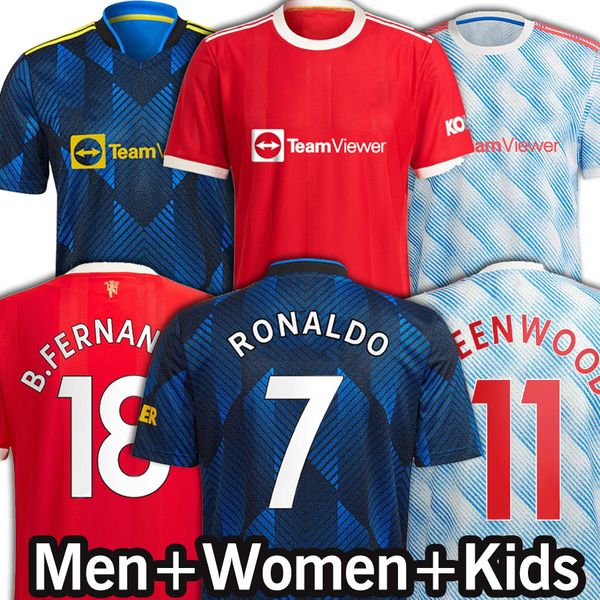 

ronaldo soccer jerseys b.fernandes bruno fernandes martial utd pogba rashford football shirt men women kids kit shirts lindelof, Black;yellow