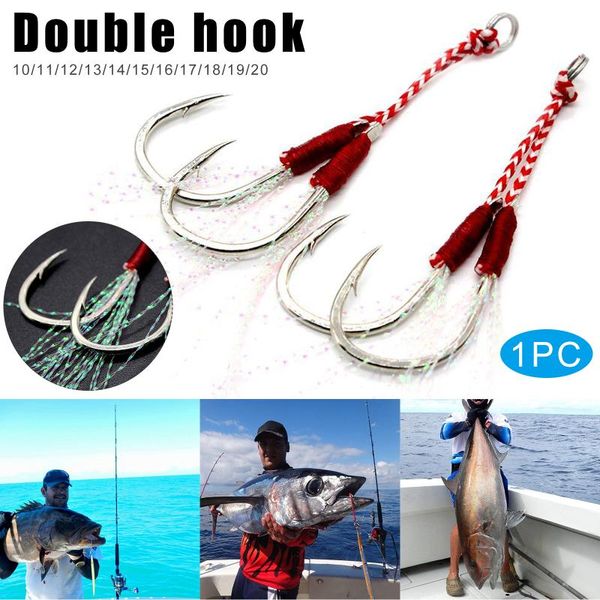 

ly durable double fishing hook portable assist jig with barb accessory s66 hooks