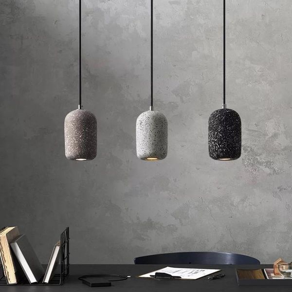 

pendant lamps concrete light nordic industrial lighting vintage loft cement decor restaurant bar home cafe