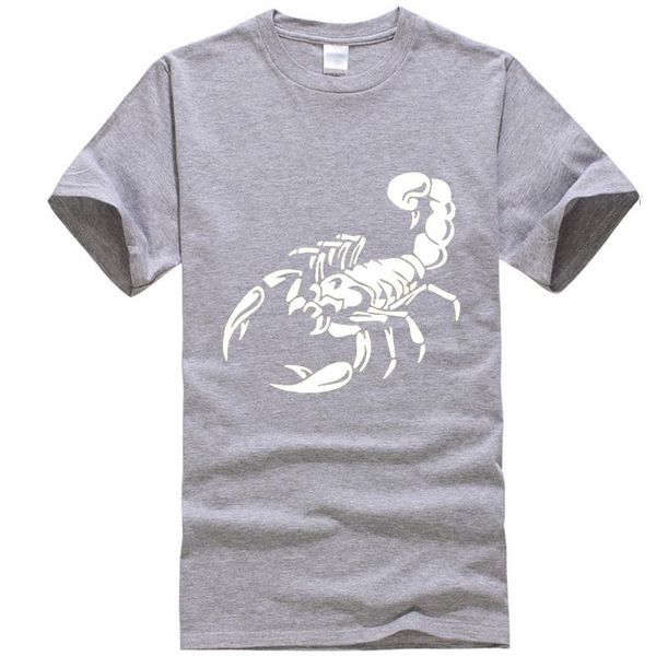 

men's t-shirts casual cotton short sleeve t-shirt scorpion print men hip hop tshirt for, White;black