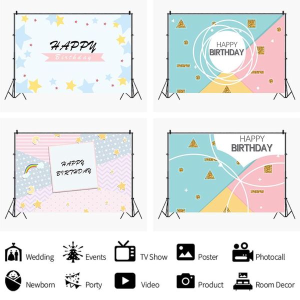

party decoration rainbow star color birthday backdrop boy gril 1st born supplies baby shower pography background