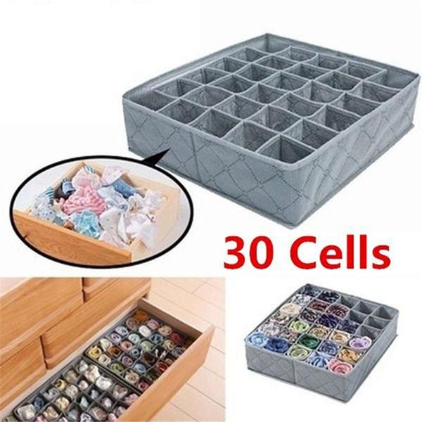 

storage drawers 30 cell non-woven fabric underwear ties socks drawer closet organizer box fit for collection