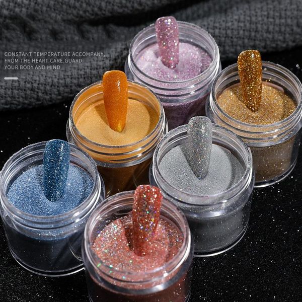 

nail glitter 1 box mirror powder sequins pink gold silver champagne colorful metal effect dust pigment decoration manicure, Silver;gold