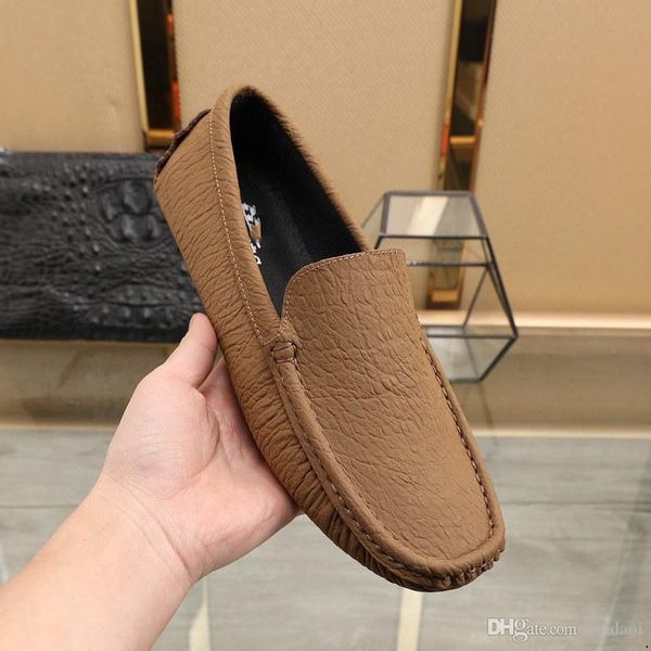 

mm leather casual shoes loafers men slip on flats big size 38-48 driver sneakers for men italian mens driving shoes luxury designer, Black
