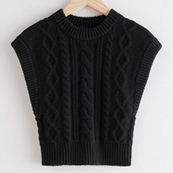 

jackets autumn women knitted vest black sleeveless fashion o-neck knit pullovers sweater, Black;brown