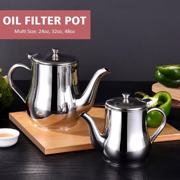 

storage bottles & jars oil dispenser bottle drip easy clean restaurant for kitchen cruet home bbq grease strainer cooking portable stai