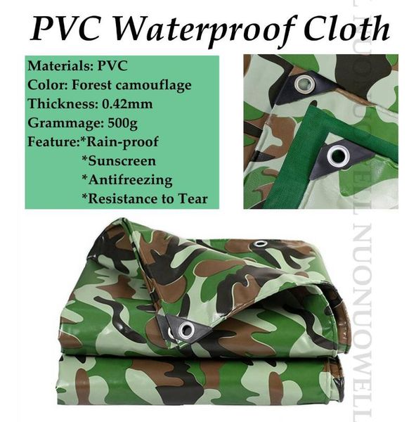 

shade customize size 0.42mm pvc thicken forest camouflage rainproof tarpaulin sunshade tarp waterproof truck car double side