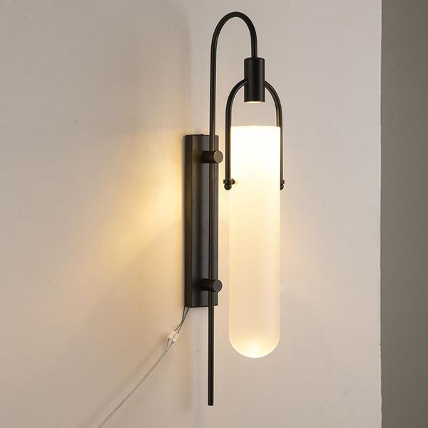 

glass light luxury wall lamp postmodern minimalist living room creative personality aisle bedroom bedside bracket