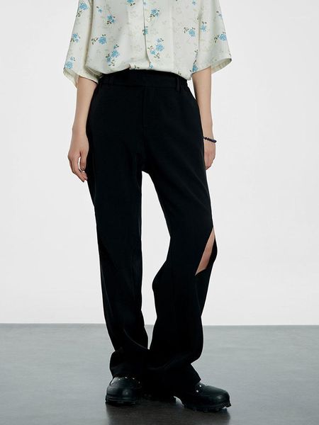 

men's pants 2021 men women's clothing hair stylist catwalk original cut straight trousers plus size costumes 27-46, Black