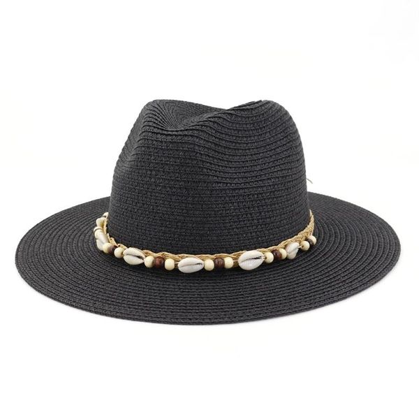 

wide brim hats sun hat for women summer trend of monochrome jazz personality elegant beaded beach sunscreen sunshade hathz110, Blue;gray