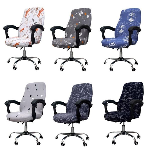 

chair covers printed office cover side zipper study boss computer elastic funda silla escritorio armchair slipcover