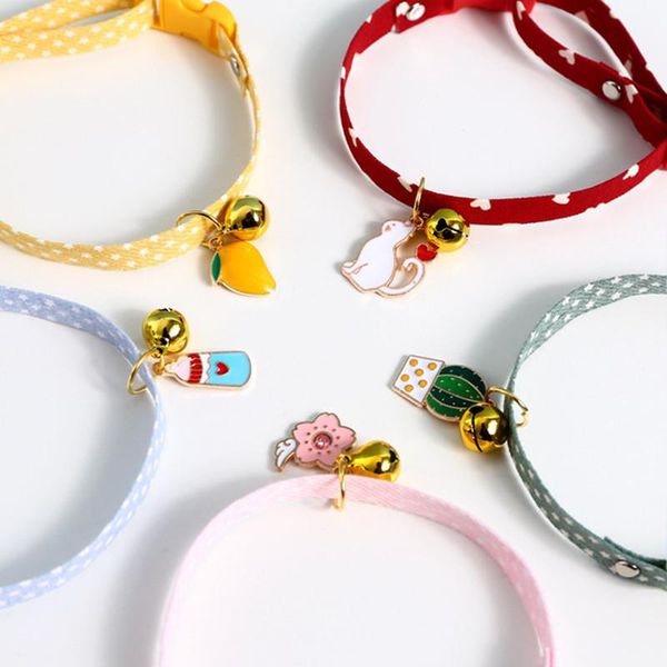 

cat collars & leads kitten collar with bell cut adjustable mango cactus egg yolk pendant puppy pet supplies 1pc