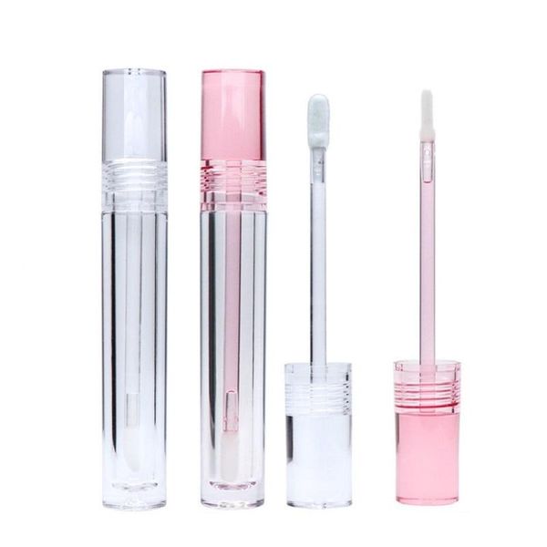 

storage bottles & jars 5.5ml portable clear lip gloss tube pink lid empty plastic lipstick lipgloss bottle rose red cap cosmetic packaging c