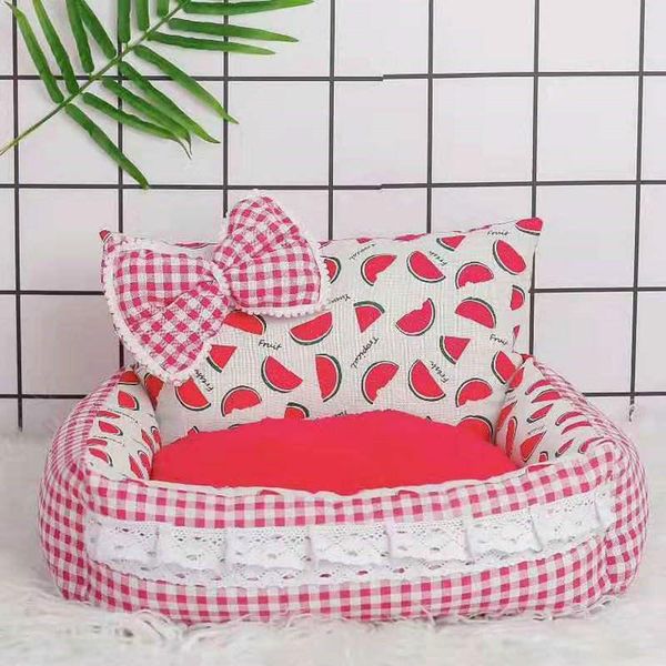 

kennels & pens super comfy princess dog bed sofa high-grade pet kennel house mat for small dogs cat litter nest teddy chihuahua bench puppy