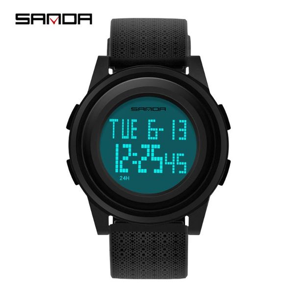 

wristwatches sanda fashion men's outdoor sports watches led display digital clock man shockproof 30m waterproof wristwatch orologio da, Slivery;brown