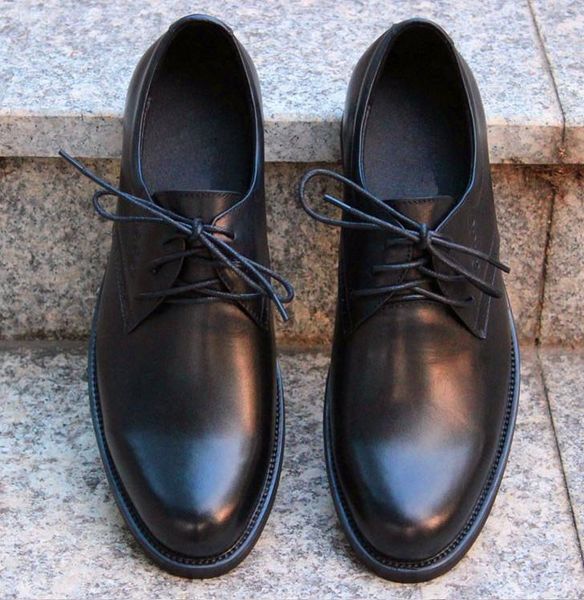 

dress shoes foreign trade men's leather business pointed head strap work, Black